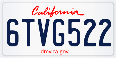 CA license plate 6TVG522