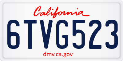 CA license plate 6TVG523