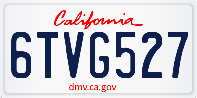 CA license plate 6TVG527
