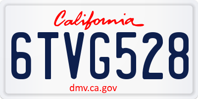 CA license plate 6TVG528