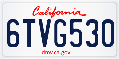 CA license plate 6TVG530