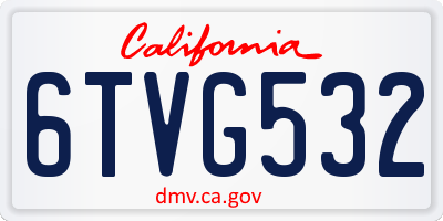 CA license plate 6TVG532
