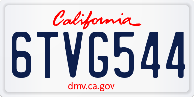 CA license plate 6TVG544