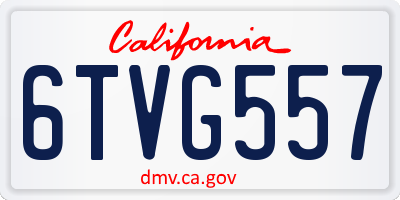 CA license plate 6TVG557