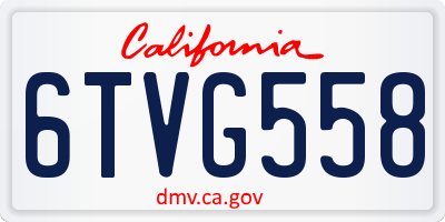 CA license plate 6TVG558
