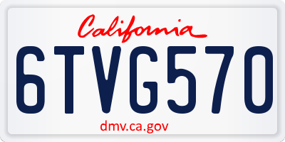 CA license plate 6TVG570
