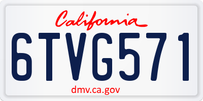 CA license plate 6TVG571