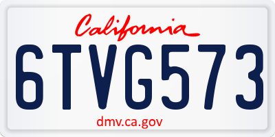 CA license plate 6TVG573
