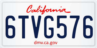 CA license plate 6TVG576