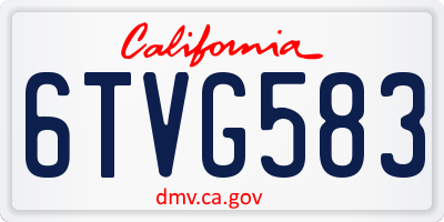 CA license plate 6TVG583