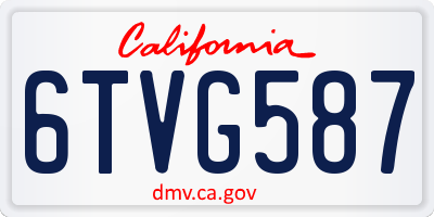 CA license plate 6TVG587