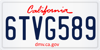 CA license plate 6TVG589