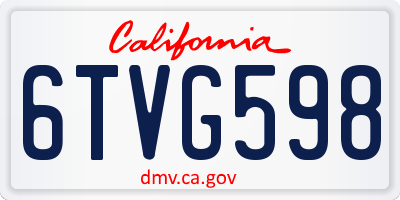 CA license plate 6TVG598