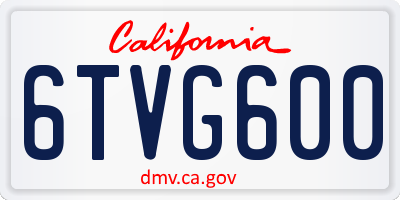 CA license plate 6TVG600