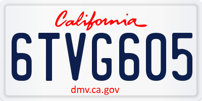 CA license plate 6TVG605