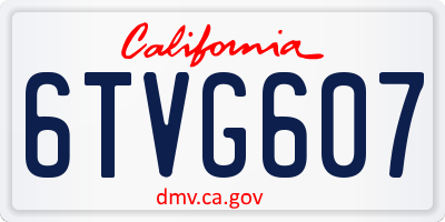 CA license plate 6TVG607