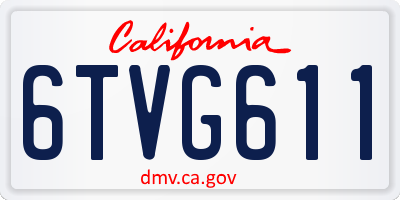 CA license plate 6TVG611