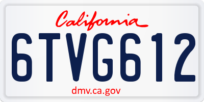 CA license plate 6TVG612