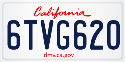 CA license plate 6TVG620