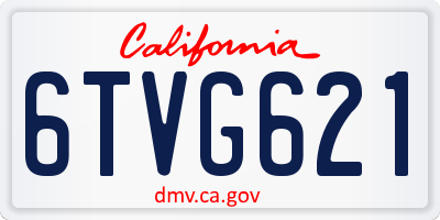 CA license plate 6TVG621