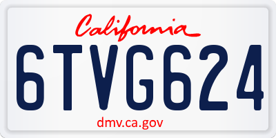 CA license plate 6TVG624