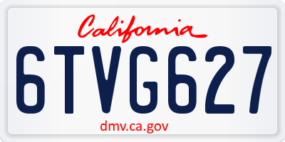 CA license plate 6TVG627