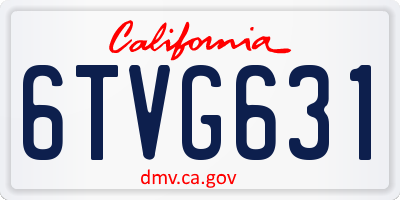 CA license plate 6TVG631