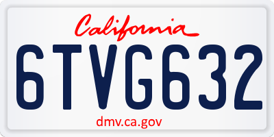 CA license plate 6TVG632