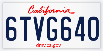 CA license plate 6TVG640