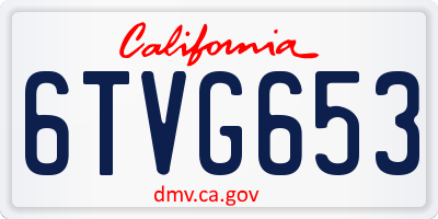 CA license plate 6TVG653