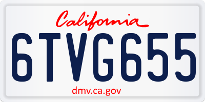 CA license plate 6TVG655