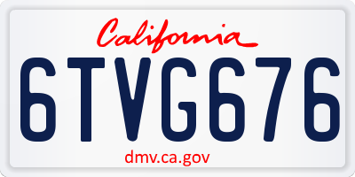 CA license plate 6TVG676