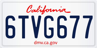 CA license plate 6TVG677