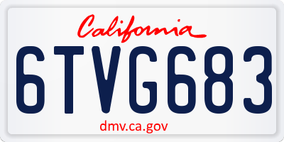 CA license plate 6TVG683