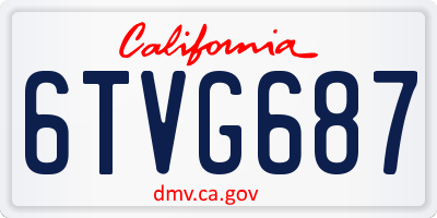 CA license plate 6TVG687