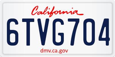 CA license plate 6TVG704