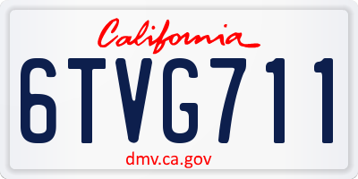 CA license plate 6TVG711