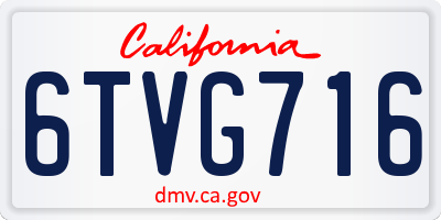 CA license plate 6TVG716