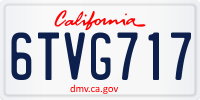 CA license plate 6TVG717
