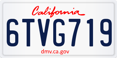 CA license plate 6TVG719
