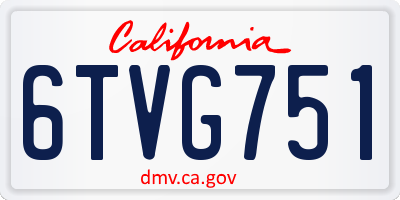 CA license plate 6TVG751
