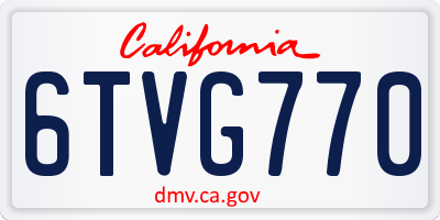 CA license plate 6TVG770