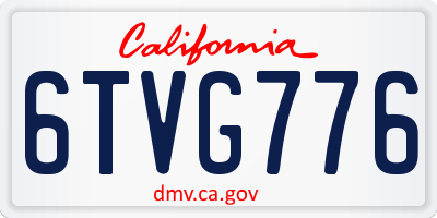 CA license plate 6TVG776