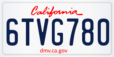 CA license plate 6TVG780