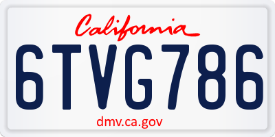 CA license plate 6TVG786