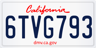 CA license plate 6TVG793