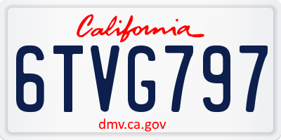 CA license plate 6TVG797