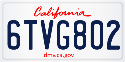 CA license plate 6TVG802