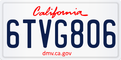 CA license plate 6TVG806