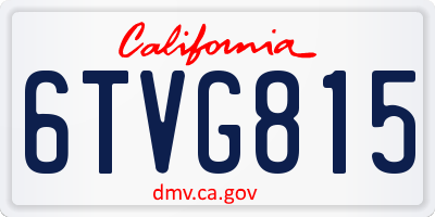 CA license plate 6TVG815